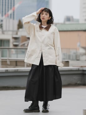 「アイテム（カバーオール）」を使った、NA♡さん（レディース・165cm）の春コーディネート