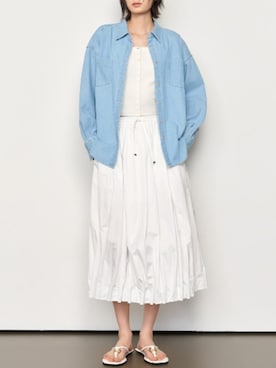 「GENERAL IDEA（ジェネラルアイデア）のGENERAL IDEA/ジェネラルアイディア unique balloon long skirt ロングスカート（スカート、ホワイト系）」を使った、NA♡さん（レディース・165cm）の夏コーディネート