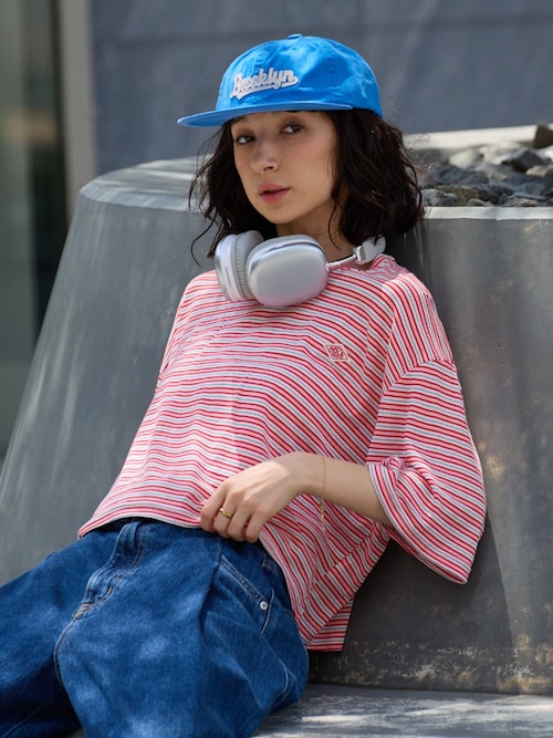Chick tシャツ 半袖 Multi-Stripe Cropped T-Shirt / マルチボーダー
