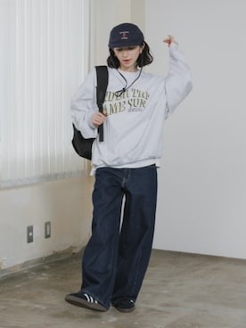 「Levi's（リーバイス）のLEVI'S/リーバイス スーパーバギーバレル デニムパンツ ワイド 2026年春夏（デニムパンツ、ブルー系）」を使った、NA♡さん（レディース・165cm）の春コーディネート