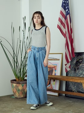 「SOMETHING（サムシング）のアイテム（パンツ）」を使った、NA♡さん（レディース・165cm）の夏コーディネート