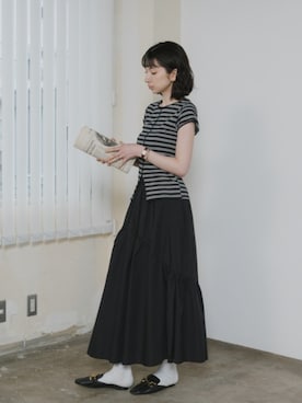 「リブT」｜NA♡さん（レディース・165cm）の夏コーディネート