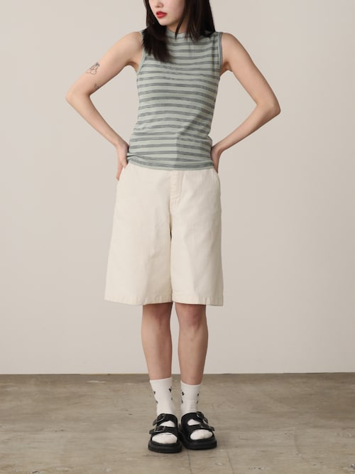 R.P.miller/ミラー Panel ribed tank top リブ タンクトップ マルチボーダー 無地 2026年 夏 夏服