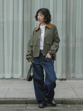 「Barbour（バブアー）のアイテム（ジャケット/アウター）」を使った、NA♡さん（レディース・165cm）の春コーディネート