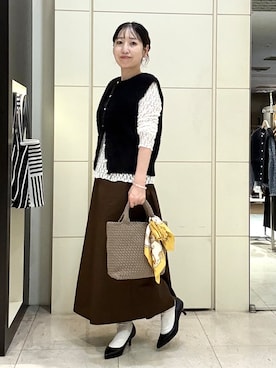 「UNTITLED（アンタイトル）のアイテム（スカート）」を使った、moricoさん（レディース・154cm）の秋コーディネート