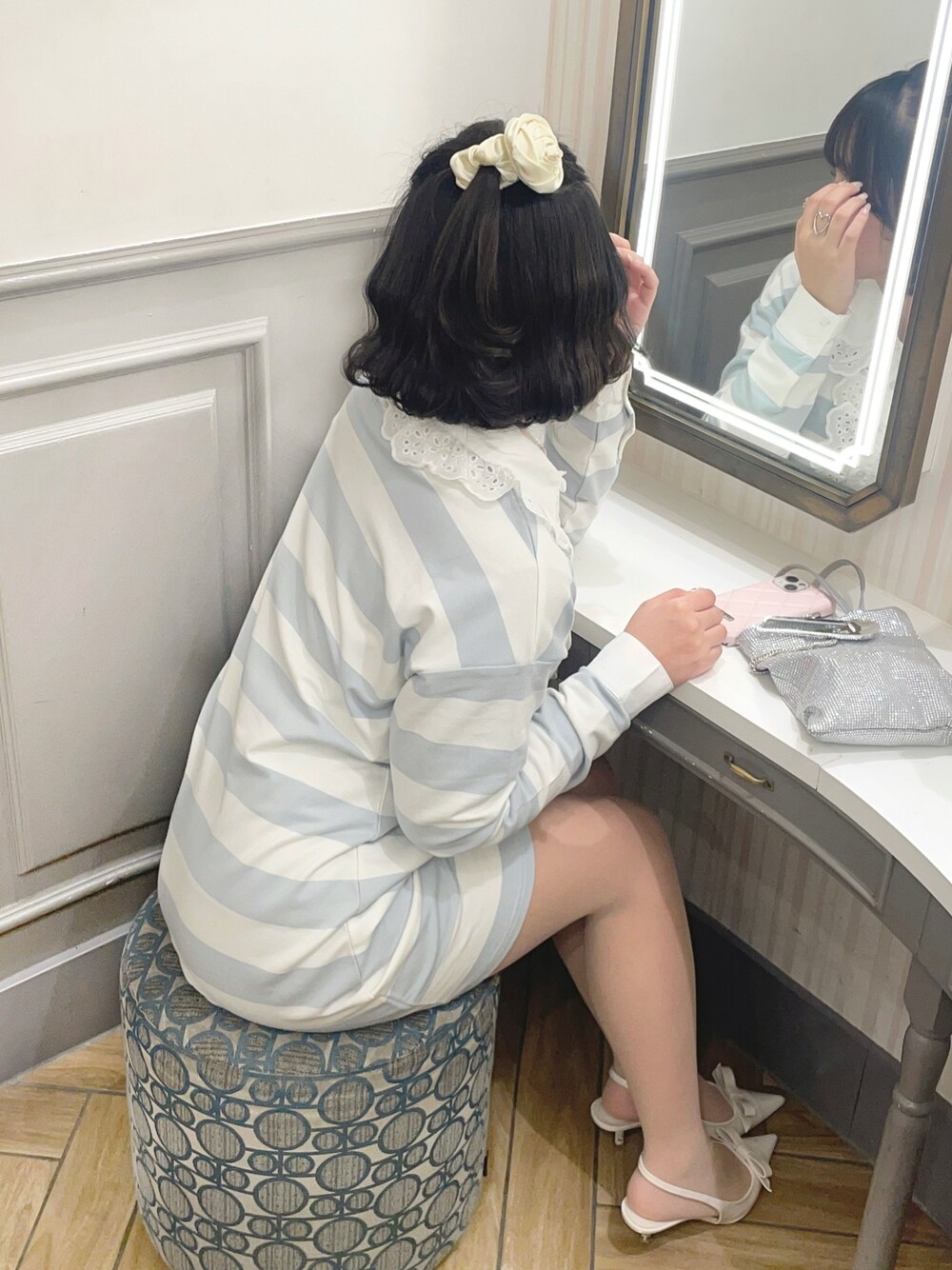「春めき満開コーデ」｜「ZARAのアイテム（パンプス、グレー系）」を使った、minamomongaさん（レディース・157cm）の春コーディネートの1枚目の写真