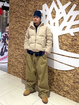 「アイテム（ダウンジャケット/コート、ベージュ系）」を使った、tbl9517さん（メンズ・175cm）の秋コーディネート