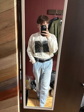 「RAGEBLUE（レイジブルー）のアイテム（Tシャツ/カットソー）」を使った、  Rui-minaseさん（メンズ・165cm）の冬コーディネート