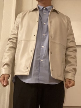 「ZARA（ザラ）のアイテム（ノーカラージャケット）」を使った、まきおさん（メンズ・167cm）の春コーディネート