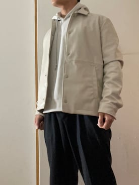 「ZARA（ザラ）のアイテム（ノーカラージャケット）」を使った、まきおさん（メンズ・167cm）の春コーディネート