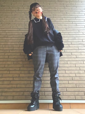 「axes femme POETIQUE（アクシーズファムポエティック）のアイテム（トップス）」を使った、日高小町さん（レディース・157cm）の冬コーディネート
