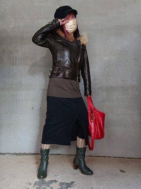 「WORKS（ワークス）のアイテム」を使った、もるごーんさん（レディース・158cm）の冬コーディネート