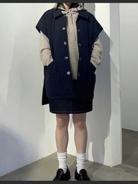 「I am I in fact...（アイアムアイインファクト）のアイテム（ジャケット/アウター）」を使った、ねねこさん（レディース・165cm）の冬コーディネート