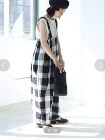 新品タグ付き ユニ yuni コットンリネン 大柄チェック