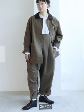 「yuni（ユニ　）のアイテム（オールインワン・サロペット）」を使った、ねねこさん（レディース・161cm）の冬コーディネート