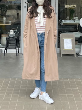 「RETRO GIRL（レトロガール）のアイテム（トレンチコート）」を使った、　　　𝘆𝘂𝘂さん（レディース・152cm）の冬コーディネート