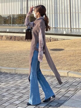 「LOWRYS FARM（ローリーズファーム）のストレッチヒールブーツ　851418（ブーツ）」を使った、　　　𝘆𝘂𝘂さん（レディース・152cm）の秋コーディネート