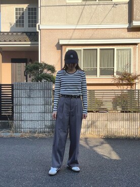 「FREAK'S STORE（フリークスストア）のNew Era × FREAK'S STORE/ニューエラ 別注 9TWENTY MINI LOGO CAP/ナイントゥエンティ ミニロゴキャップ/ニューエラ（キャップ）」を使った、みんさん（レディース・156cm）の春コーディネート