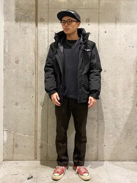 「schott（ショット）のSchott(ショット) 2TONE DOWN JACKET/ツートン ダウンパーカー ジャケット（ダウンジャケット/コート）」を使った、ikumi901さん（メンズ・169cm）の秋コーディネート
