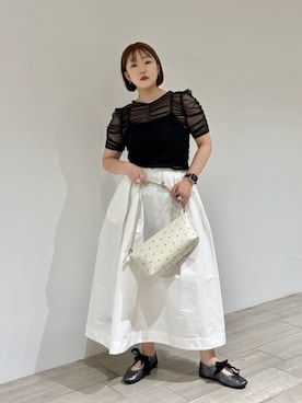 「HVISK（ヴィスク）のアイテム」を使った、藤井　オデット エ オディール スタッフさん（レディース・155cm）の春コーディネート