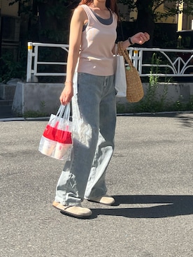 「アイテム（その他、レッド系）」を使った、rinaさん（レディース・162cm）の夏コーディネート