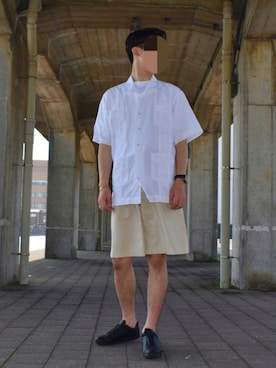 「MoonStar（ムーンスター）のMOONSTAR/810s/ムーンスター/エイトテンス KITCHE/キッチェ（スニーカー）」を使った、coronさん（メンズ・183cm）の夏コーディネート