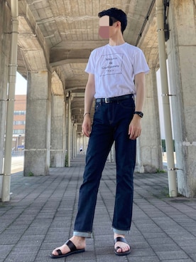 「Steven Alan（スティーブンアラン）のアイテム（サンダル）」を使った、coronさん（メンズ・183cm）の夏コーディネート