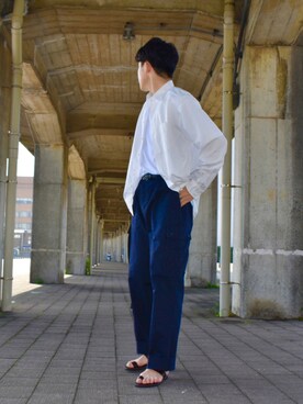 「Steven Alan（スティーブンアラン）のアイテム（サンダル）」を使った、coronさん（メンズ・183cm）の夏コーディネート