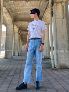 「MoonStar（ムーンスター）のMOONSTAR/810s/ムーンスター/エイトテンス KITCHE/キッチェ（スニーカー）」を使った、coronさん（メンズ・183cm）の夏コーディネート