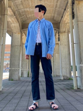 「Steven Alan（スティーブンアラン）のアイテム（サンダル）」を使った、coronさん（メンズ・183cm）の夏コーディネート