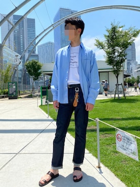 「Steven Alan（スティーブンアラン）のアイテム（サンダル）」を使った、coronさん（メンズ・183cm）の夏コーディネート
