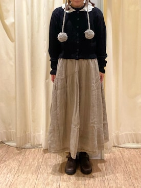 「TSUHARU by Samansa Mos2（ツハルバイサマンサモスモス）のアイテム（スカート）」を使った、Makoさん（レディース・159cm）の冬コーディネート