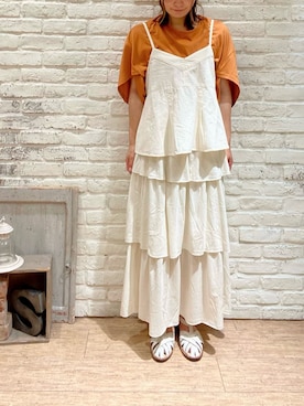 「TSUHARU by Samansa Mos2（ツハルバイサマンサモスモス）のアイテム（サンダル）」を使った、Makoさん（レディース・159cm）の夏コーディネート