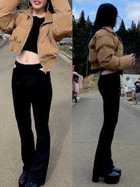 「グレイル」｜「アイテム（ダウンジャケット/コート）」を使った、dj mi-co【実咲】さん（レディース・161cm）の春コーディネート