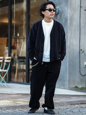 「アイテム（カーディガン/ボレロ）」を使った、UTさん（メンズ・165cm）の秋コーディネート