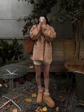 「アイテム（ハンチング/ベレー帽）」を使った、sayakaさん（レディース・162cm）の秋コーディネート