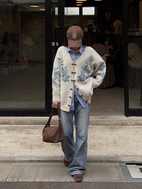 「アイテム（カーディガン/ボレロ、その他）」を使った、sayakaさん（レディース・162cm）の秋コーディネート