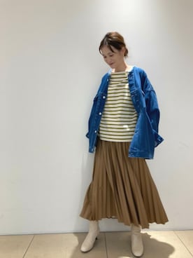 「NOLLEY’S（ノーリーズ）のアイテム（デニムジャケット）」を使った、nolnagaoさん（レディース・160cm）の秋コーディネート