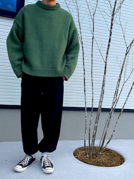 「Graphpaper（グラフペーパー）のアイテム（スラックス）」を使った、harutimさん（メンズ・175cm）の冬コーディネート