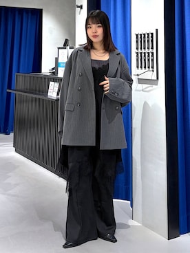 「LEPSIM（レプシィム）のステンレスロングアレンジネックレス　587102（ネックレス、シルバー系）」を使った、うなちゃんさん（レディース・152cm）の春コーディネート