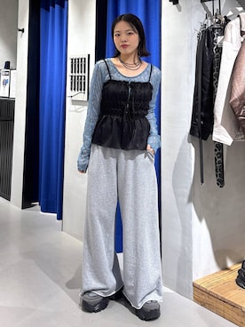 「アイテム（スウェットパンツ）」を使った、うなちゃんさん（レディース・152cm・20代）の夏コーディネート