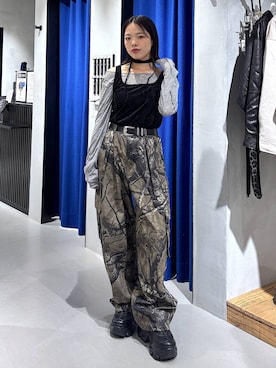 「アイテム（カーゴパンツ）」を使った、うなちゃんさん（レディース・152cm・20代）の夏コーディネート