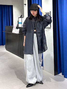 「PAGEBOY（ページボーイ）のヴィンテージバックルベルト2（ベルト、ブラック系）」を使った、うなちゃんさん（レディース・152cm）の夏コーディネート