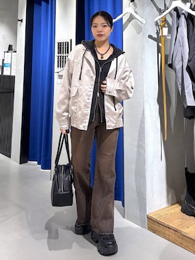 「アイテム（ブルゾン）」を使った、うなちゃんさん（レディース・152cm）の秋コーディネート