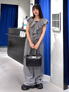 「PAGEBOY（ページボーイ）のプラットチャンキースニーカー（スニーカー、ブラック系）」を使った、うなちゃんさん（レディース・152cm）の春コーディネート