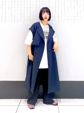 「トレンチ」｜「アイテム（その他アウター）」を使った、うなちゃんさん（レディース・152cm）の夏コーディネート