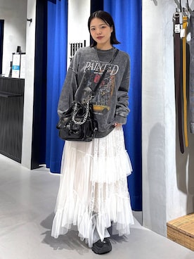 「PAGEBOY（ページボーイ）の【ステンレス素材】ロングボールチェーンネックレス（ネックレス）」を使った、うなちゃんさん（レディース・152cm）の秋コーディネート