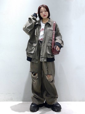 「アイテム（ブルゾン）」を使った、うなちゃんさん（レディース・152cm・20代）の夏コーディネート