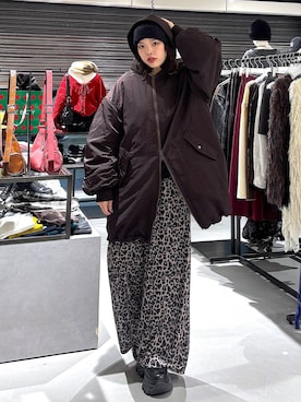 「PAGEBOY（ページボーイ）のモンスターパーカーコート【フード取り外し可能・軽量】（ブルゾン）」を使った、うなちゃんさん（レディース・152cm）の冬コーディネート