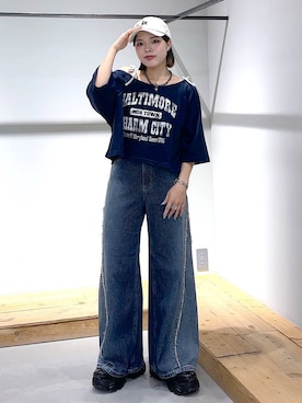 「PBLIM（ページボーイリム）のPBLIM/カップツキリボンキャミ（キャミソール）」を使った、うなちゃんさん（レディース・152cm）の夏コーディネート